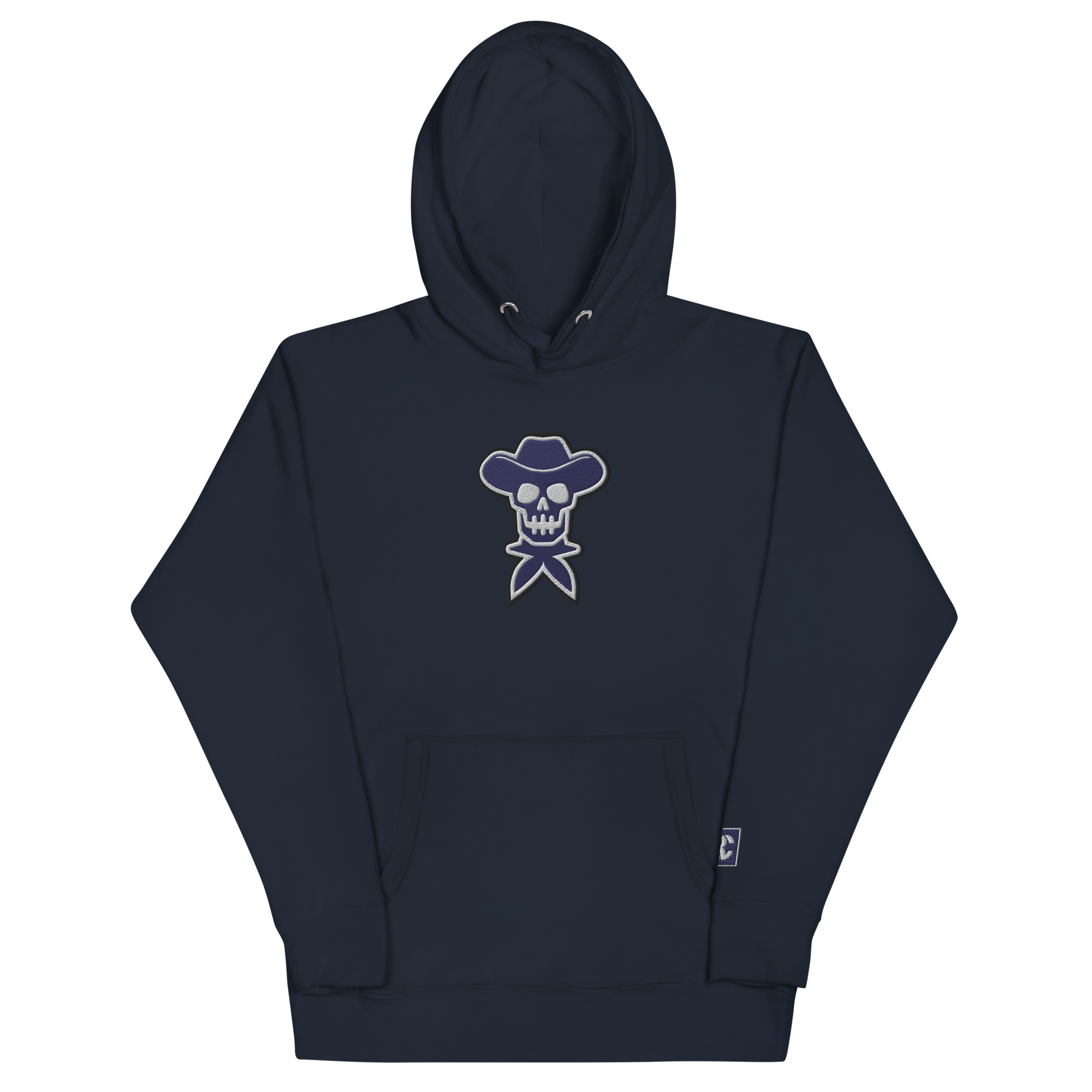 Navy Large Embroidered Hoodie